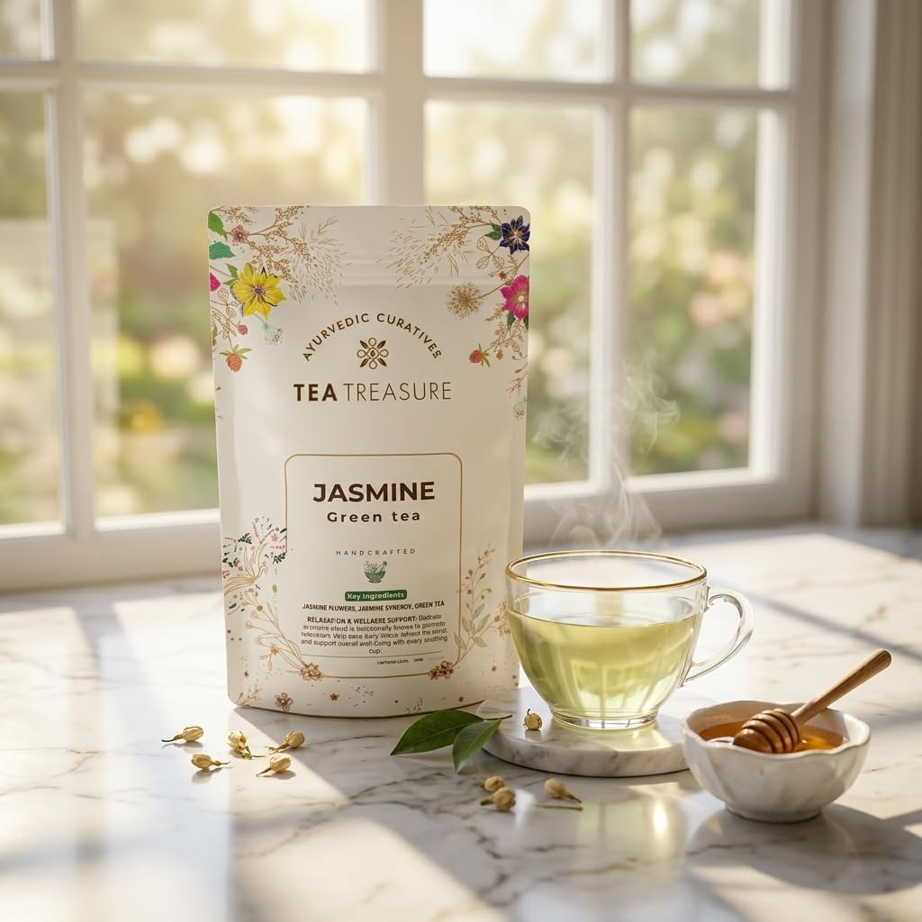 Tea Treasure Peace-Jasmine Green Tea for Weight Management, Antioxidants Rich Calming and Soothing Tea, 100 g 3