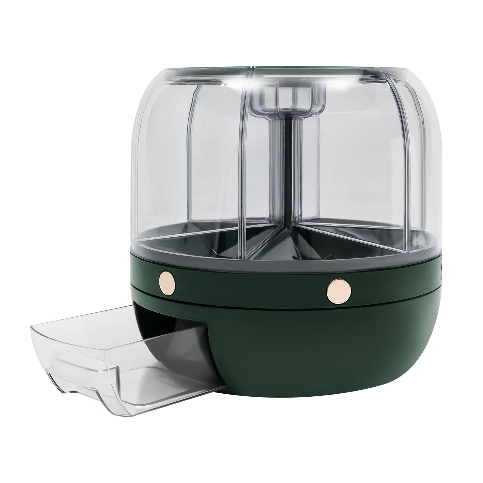 Dispenser Cereali da Colazione Distributore Rotante per Cereali Distributore di Cibo Secco per Cereali da Cucina per Chicchi Piccoli Fagioli Riso Contenitore Cereali(White)