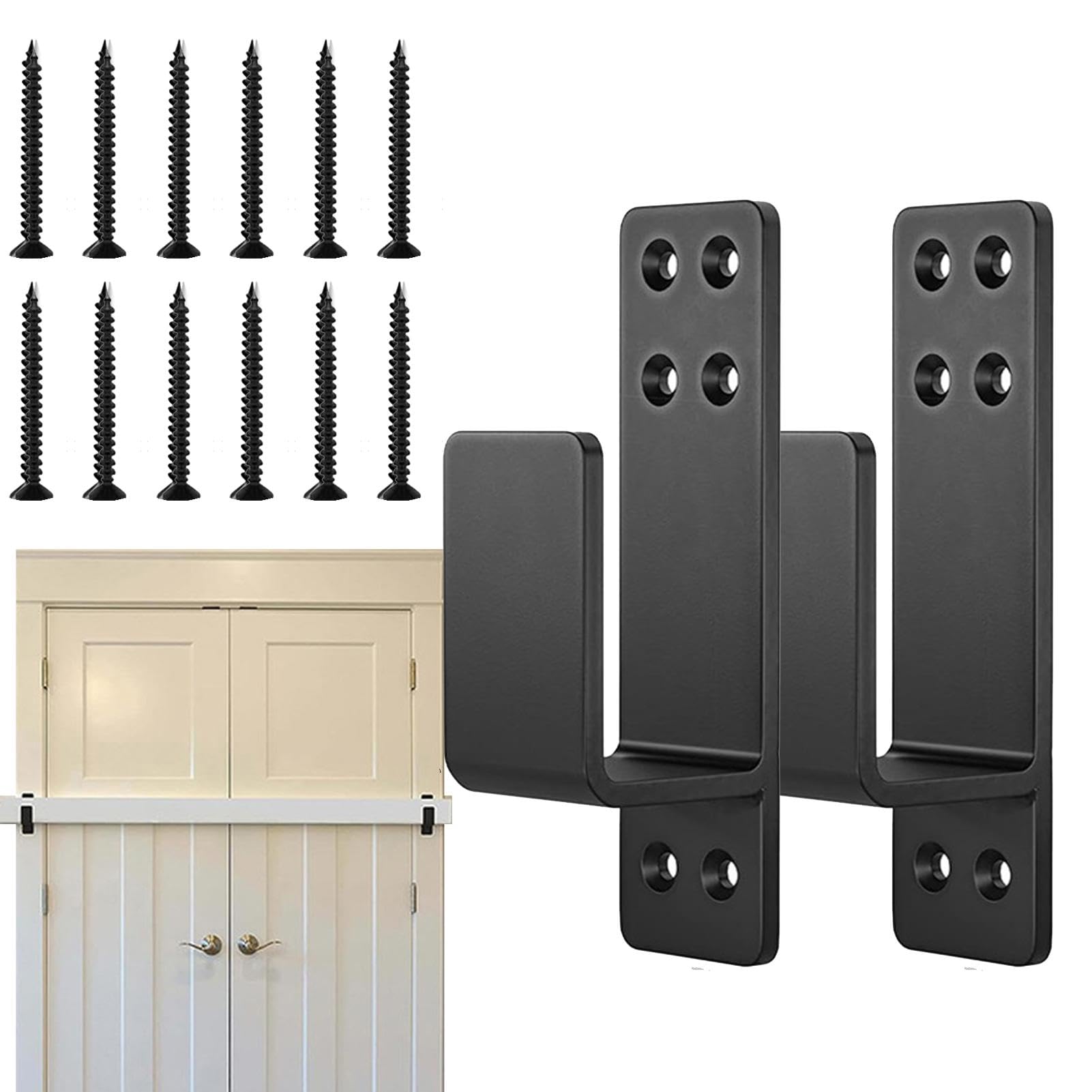 Barre de sécurité pour abri de jardin | Support en U en acier | Barre de sécurité robuste pour abri de jardin, barre de porte antivol pour porte d'abri de jardin, 5 x 10 cm, dispositif de sécurité