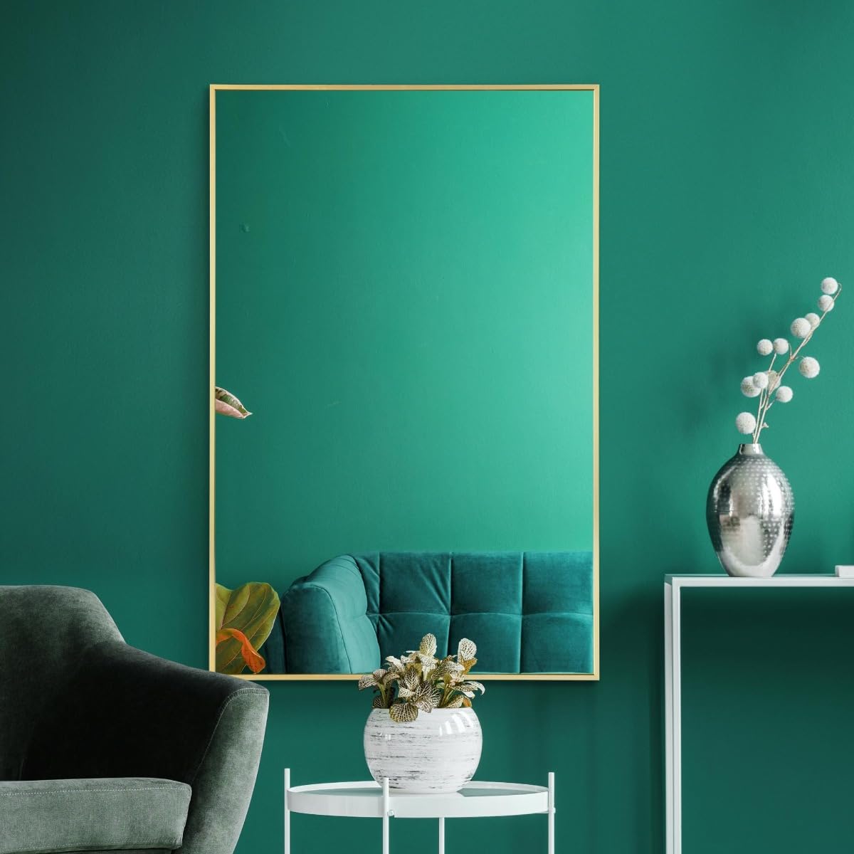 Mirroroutlet Unisex Gold The Artus - Aluminium Edged Wall Mirror 35" X 24" (90Cm X 60Cm) | : Size 1 Pack