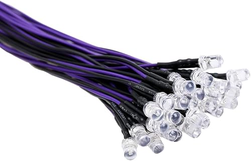 Miniatura 10 de Diodos emisores de luz LED de 12 voltios, precableados, 18 pulgadas, 1364 pulgadas, lente transparente, blanco cálido, rojo, amarillo, verde, azul,