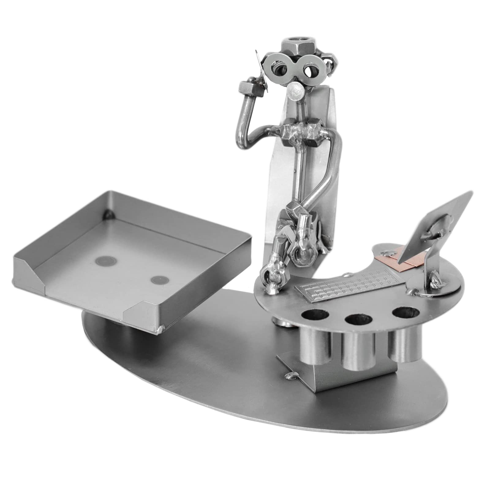 Schraubenmännchen BÜRO PC Schreibtisch Organizer Stiftehalter Zettelbox Handarbeit Geschenkidee Metallmännchen Stahlfigur - Deko für Büro & Zuhause