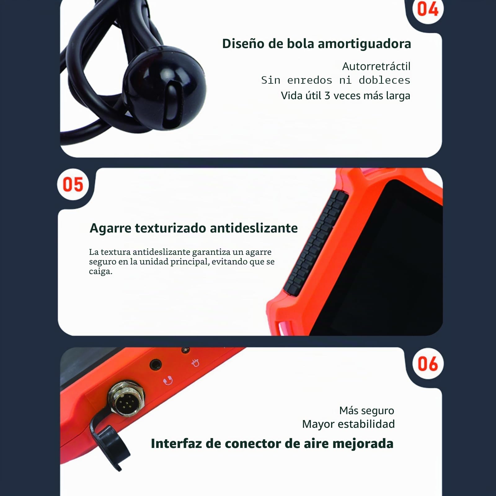 Detector de Fugas de Agua – Localizador Profesional de Tuberías Subterráneas, Profundidad 0,5–3 m, Pantalla Táctil HD 7", Reducción de Ruido para Tuberías Interiores y Exteriores 3M-Outdoor