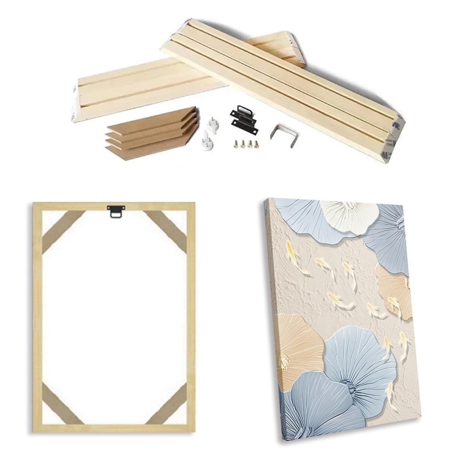 MDSIOKHJ Canvas Stretcher Bars 35x55 40x60 45x65cm Wall Art Painting Frame Wooden Frames For Canvas Oil Diamond Wood(50x70CM)