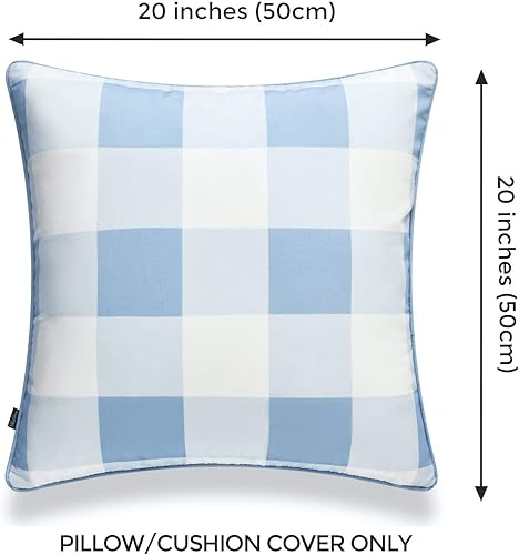 Miniatura 9 de Coastal Patio - Funda de almohada para interiores y exteriores, solo para patio, sofá, cuadros de búfalo negro, 20 x 20 pulgadas