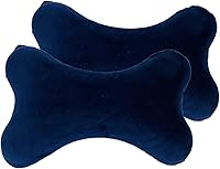 Vista 10 de Bookishbunny Paquete de 2 almohadas de cuello de viaje en forma de hueso de perro con funda extraíble lavable de espuma viscoelástica