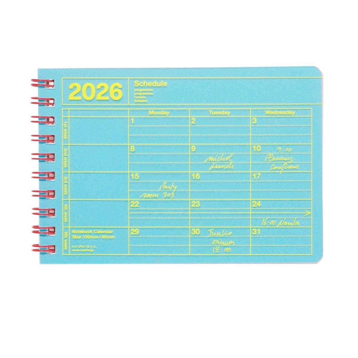 MARK'S 2026 Tischkalender, XS // Blue