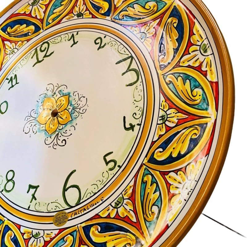 Reloj de cerámica Caltagirone Grande de Pared Palermo Capaci 45cm 2