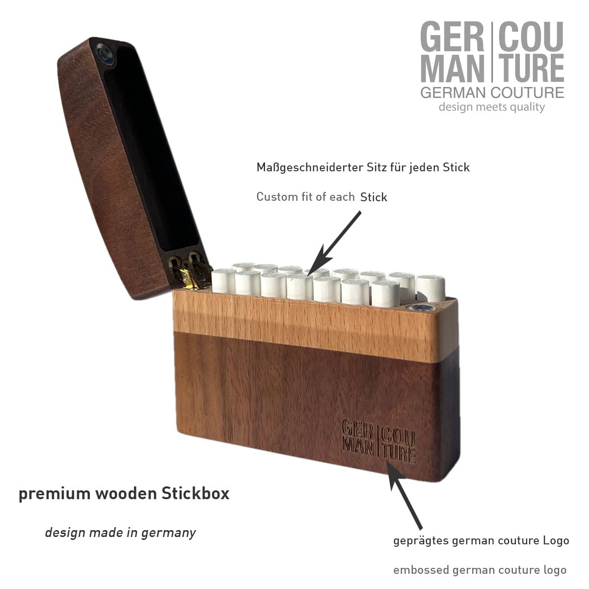 Custodia Smart IQOS ILUMA E TEREA – German Couture Premium Con Porta Sticks E Ricamo, Marrone/Beige – Elegante E Pratica Per Viaggio