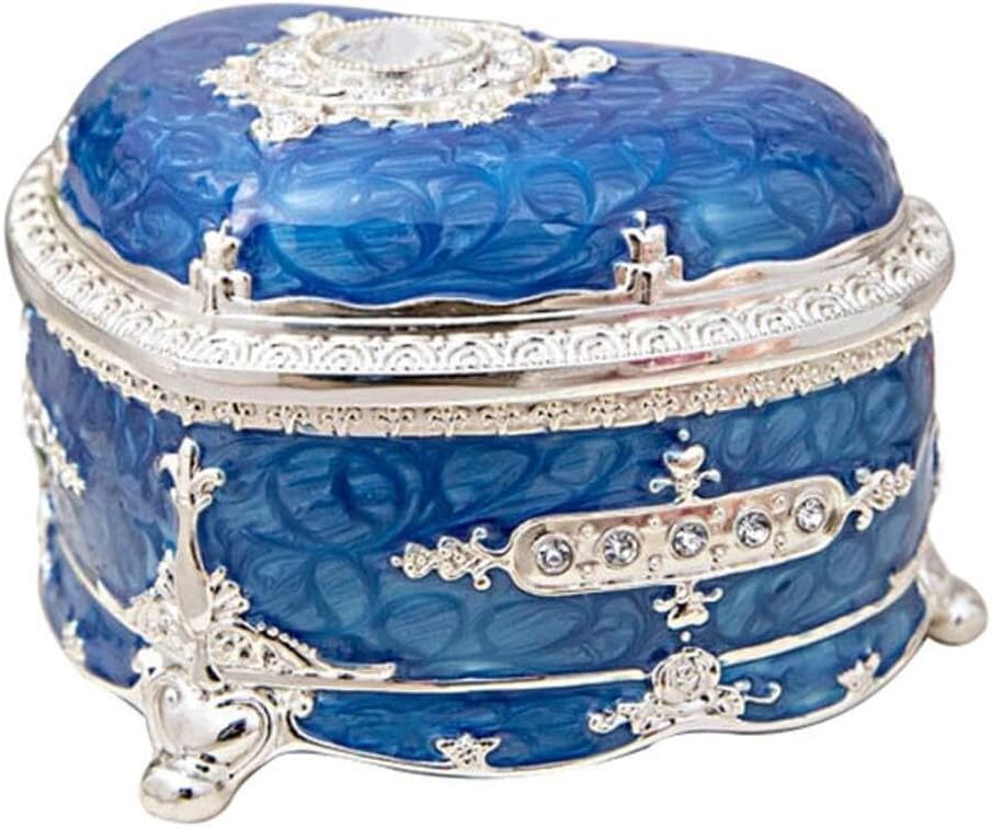 Vintage Jewelry Box for Women Floral Metal Storage Luxury Gift Table Organizer Birthday for Bracelets, Earrings, Rings, Necklaces