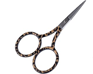 The Quilted Bear Embroidery Scissors - Small Sharp 3.5" Blades for use as Embroidery, Cross Stitch, Craft, School, Applique or Nail Scissors with Your Choice of Design! (Leopard Print)