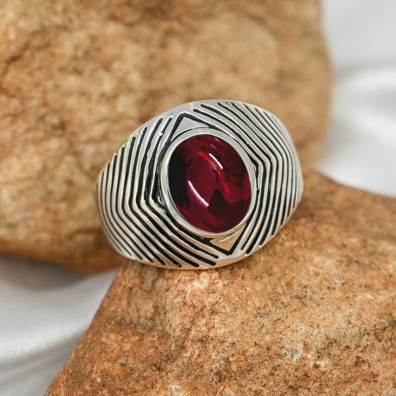 Edelstein Ring silberplattiert für Damen und Herren stilvoll alle Größen Geschenkidee handgefertigter Schmuck CRG1171AA