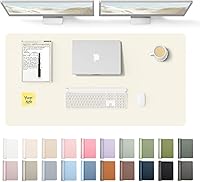 Vista 83 de YSAGi Protector de escritorio de cuero, tapete de oficina, alfombrilla grande para mouse, secante antideslizante de cuero PU, escritorio