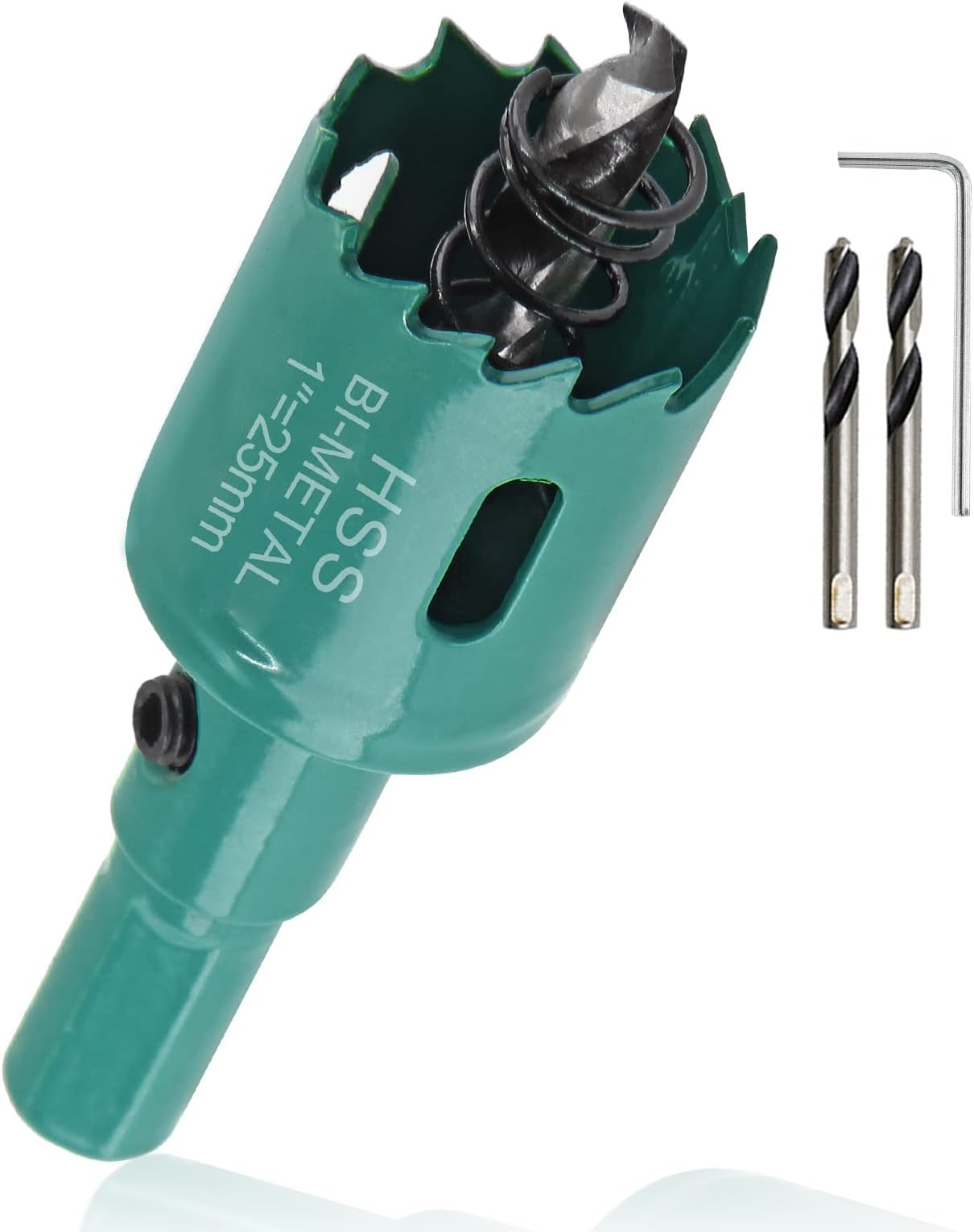 1 Inch Hole Saw with Arbor, 25mm Hole Saw HSS Bi-Metal Hole Cutter Smoothly Cutting in Cornhole Boards, Plastic, Wood, Fiberboard, Drywall