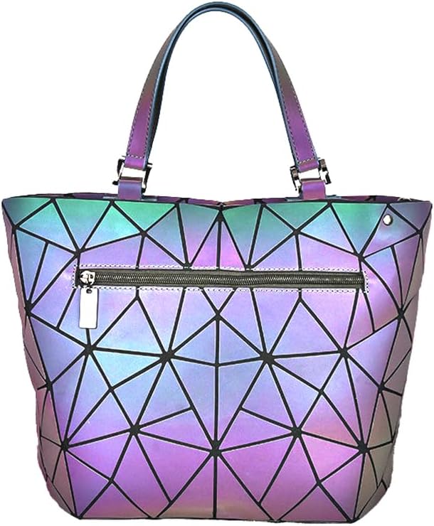 Handbags Womens Geometric Luminous Purse bags Ladies Top Handle Satchel Bags - Image 2