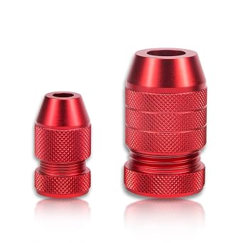 ZORZA 2Pcs Aluminum Drill Depth Stop for Drill Bits Adjustable Drill Size Range 5/64"-3/16", 15/64"-7/16" for Woodworking Tools