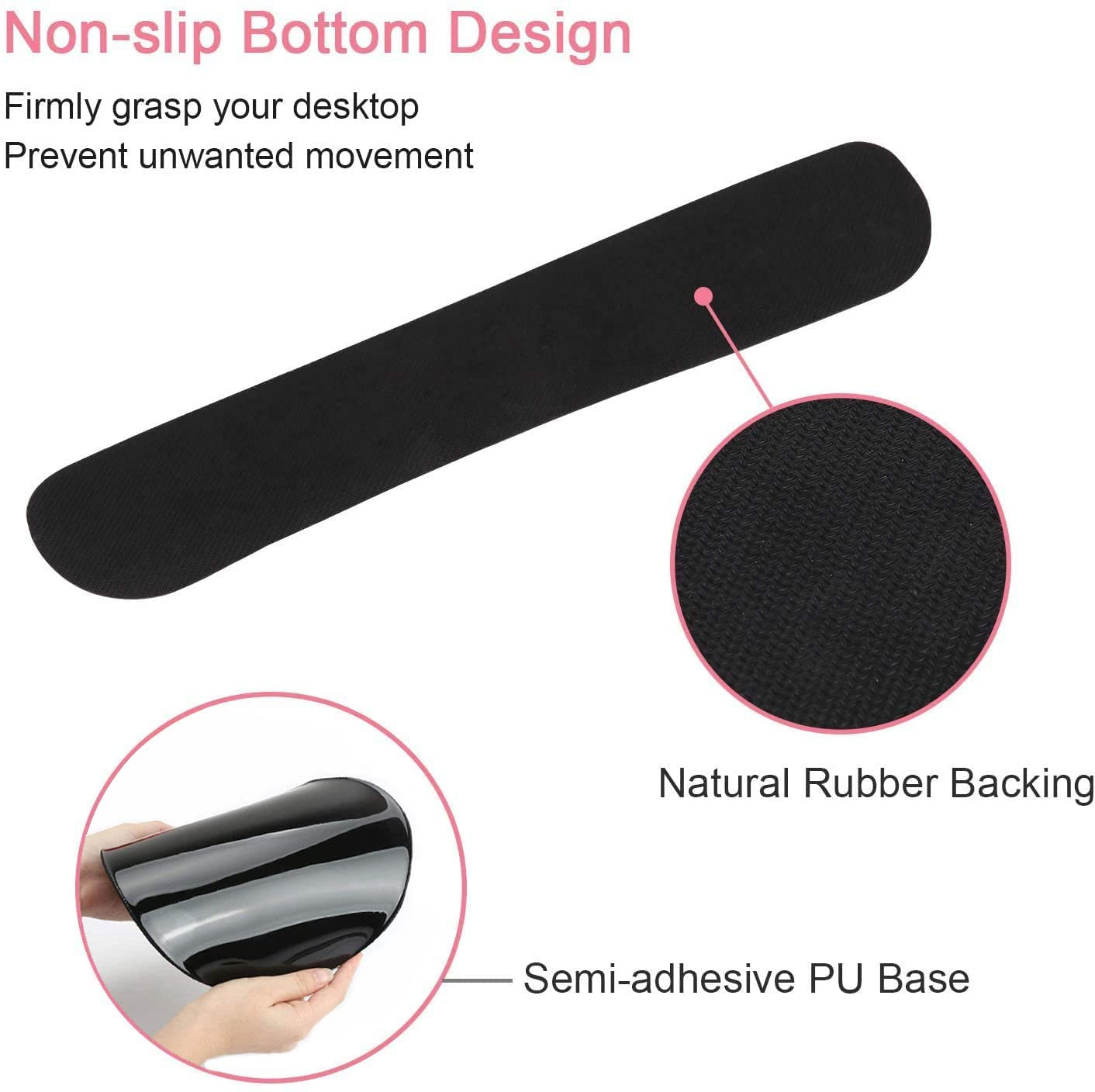 Poggiapolsi per tastiera e tappetino per mouse con supporto per il polso, tappetino per mouse ergonomico, facile da digitare, sollievo dal dolore, set di tappetini per tastiera, per rimanere positivi