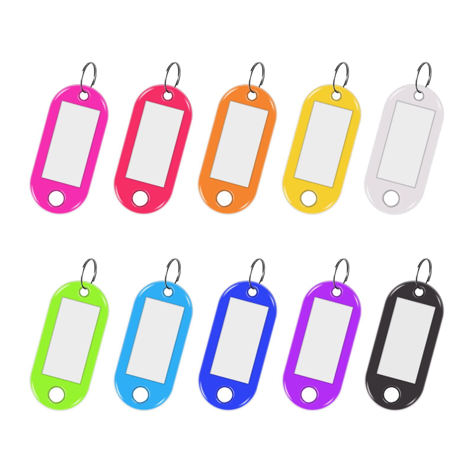 elzle 30 sztuk breloków do kluczy, 2,2 × 5 cm, plastikowe tabliczki znamionowe, etykiety na klucze, 10 kolorów plastikowych breloków, do oznaczania kluczy, walizek, zwierząt domowych