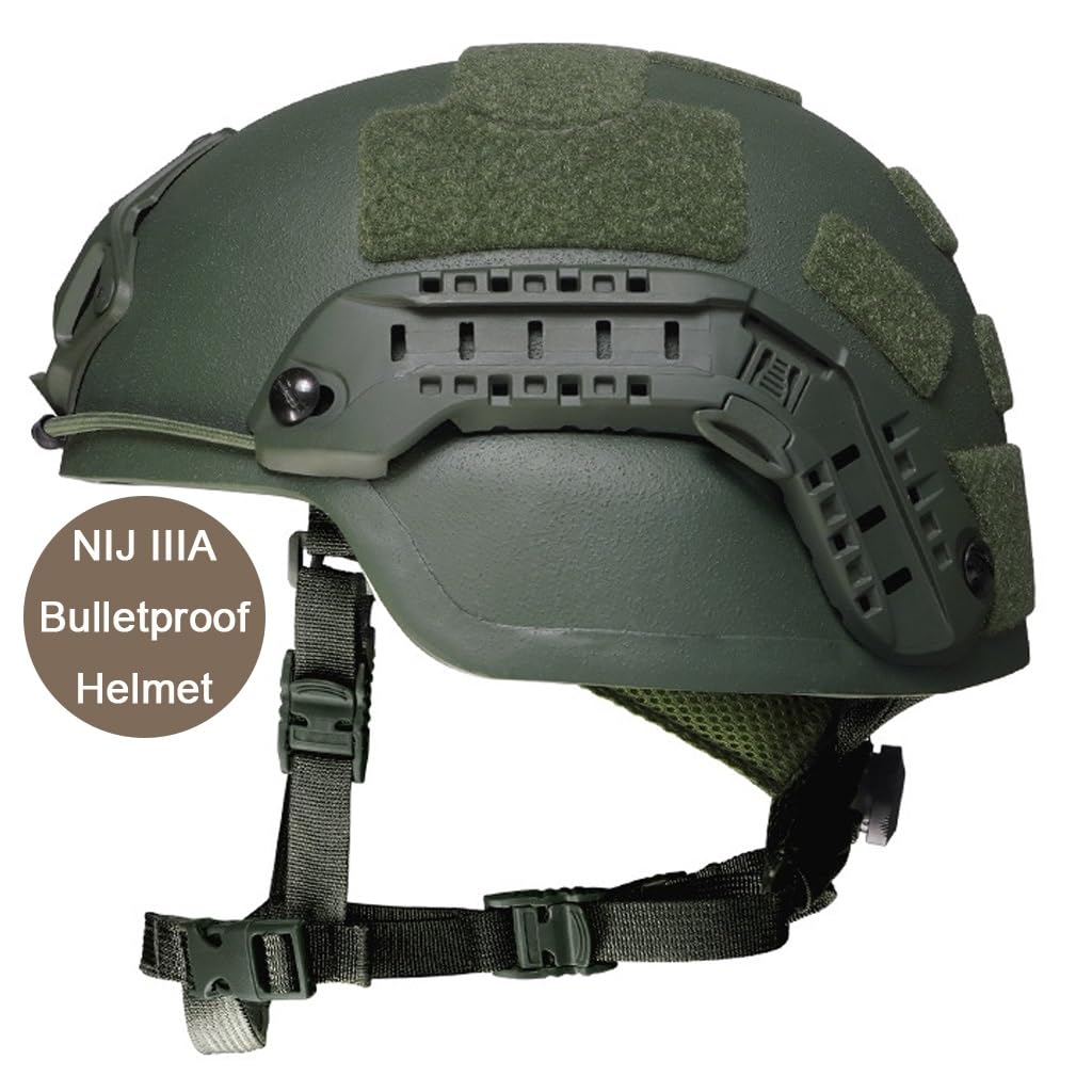 NIJ IIIA MICH2000 Aramidowy Hełm Taktyczny, 1,6 Kg Ciężki Hełm Treningowy Na Świeżym Powietrzu, Grubość 8 Mm(Gray,M)
