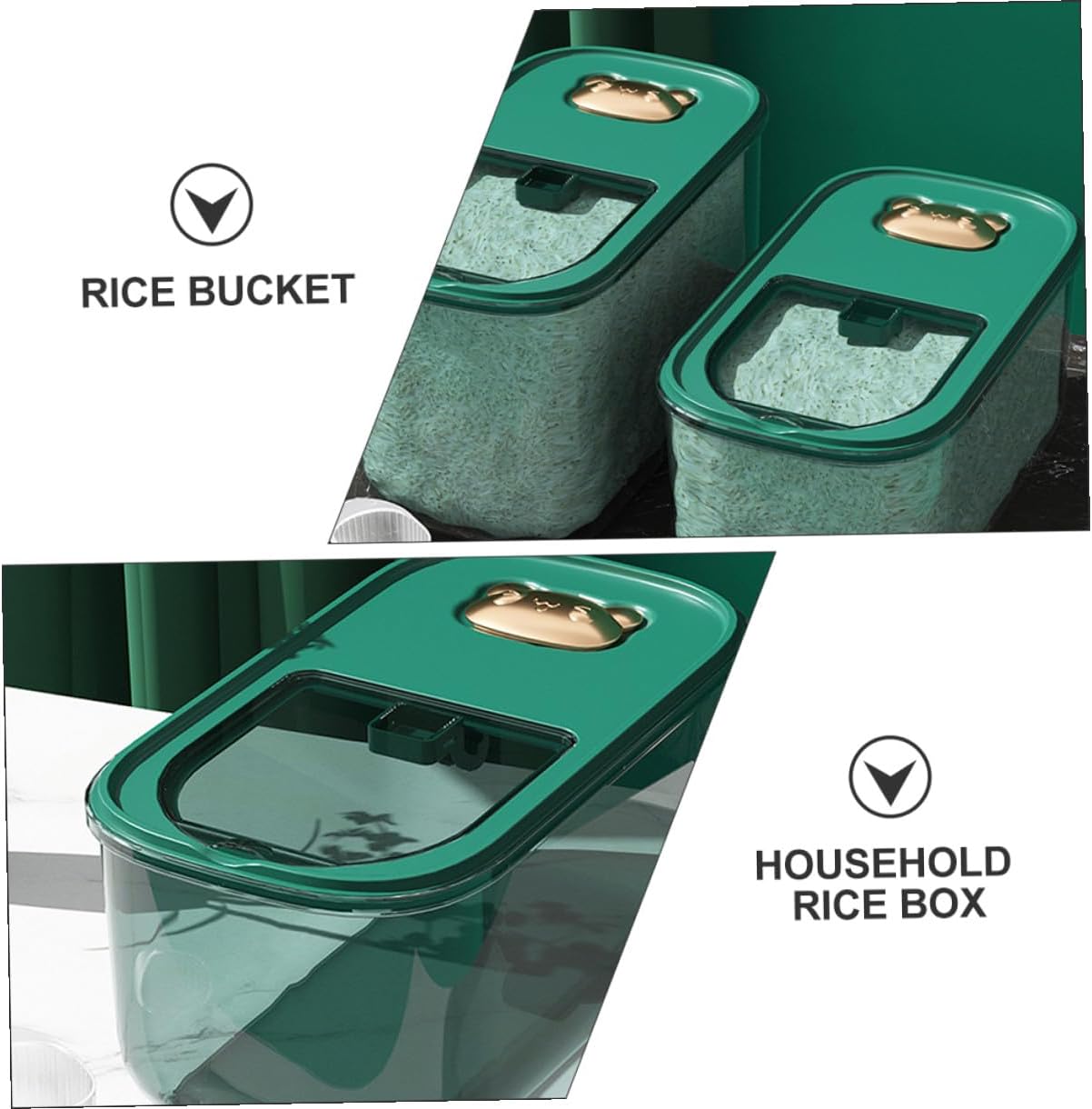 Plastic Rice Bucket 10lb Sealing Rice Container Thickened Grain Storage Box Moisture-proof Airtight Food Storage Bin for Kitchen Pantry