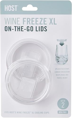 Miniatura 8 de HOST Wine Freeze XL - Tapas de repuesto para vasos grandes con cierre de pestaña deslizante, tapa de taza de viaje, juego de 2 unidades transparentes