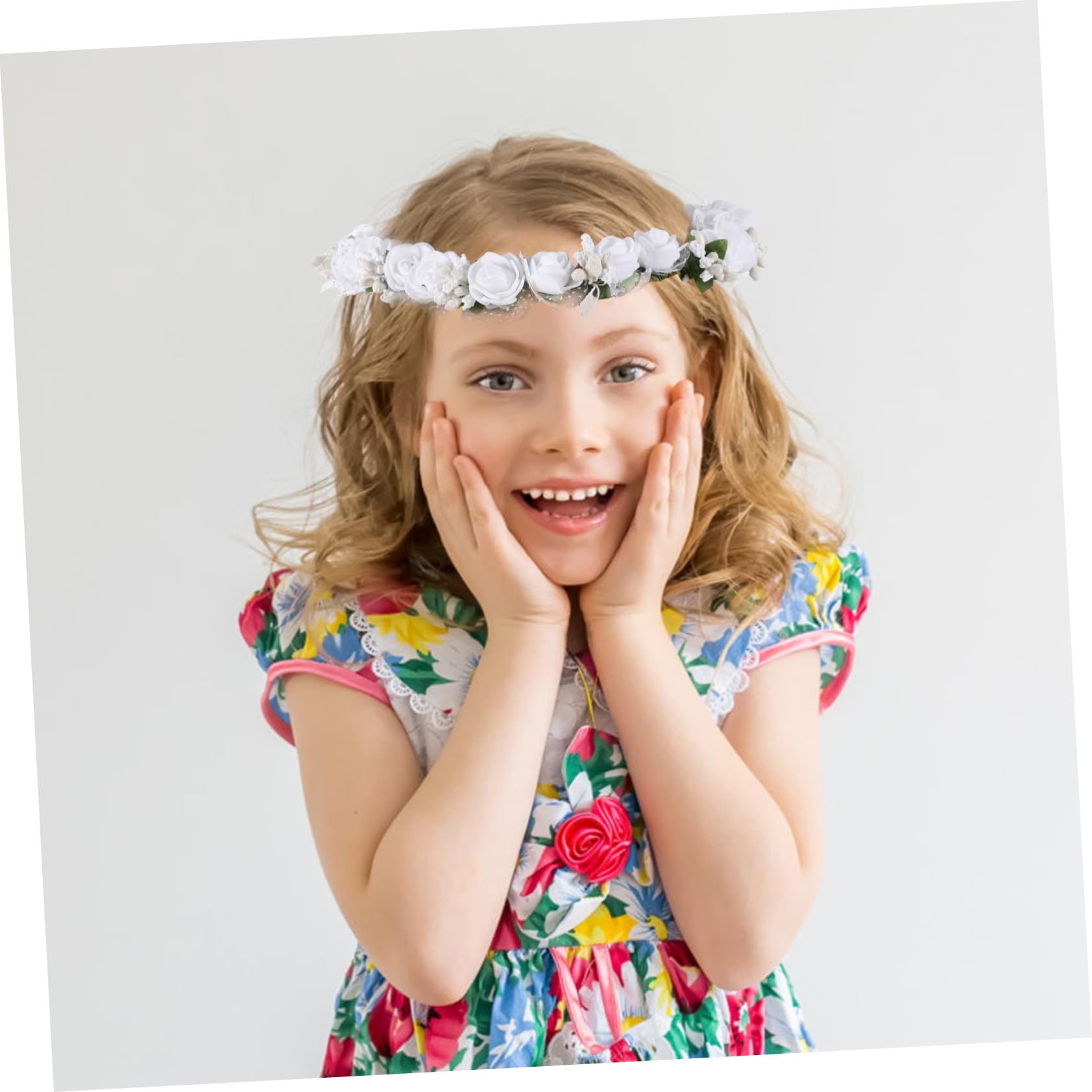 Healeved 5stücke Blumenkranz Haarschmuck Für Damen Elegantes Hochzeits-stirnband Mit Schaumrosen Und Perlen Für Braut Fotografie Und Besondere Anlässe Leicht Und Tragbar
