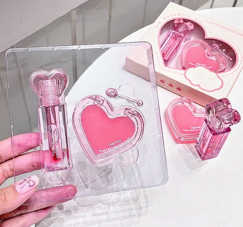 Gege Bear Plant Extract Lip Care Set: Hydrating Lip Oil & Overnight Lip Mask for Soft, Supple, and Full Lips | Infused with Rosa Canina Fruit Oil for Nourished, Plump, and Glossy Lips for Women-image-40