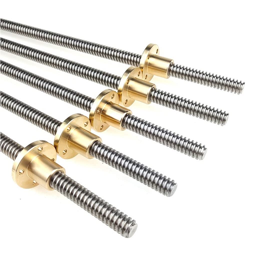 Husillo trapezoidal, Tornillo de avance con tuerca cobre, DE 8 mm, 2, paso 4(150mm)