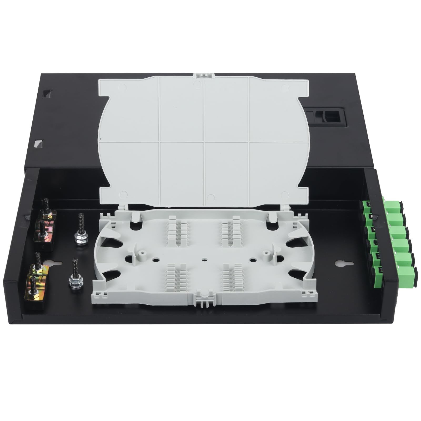 Rack Mount Fiber Box 6-Port SC/APC Singlemode Fiber Enclosure Kit ...