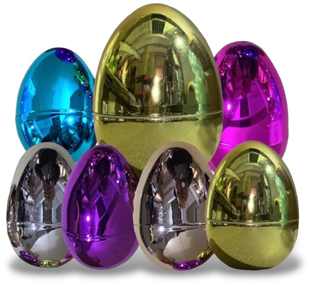 Orbitron As Shown In Picture 7Pcs Giant Golden & Small Shiny Filler Easter Egg Fillable Egg Hunt Decoration