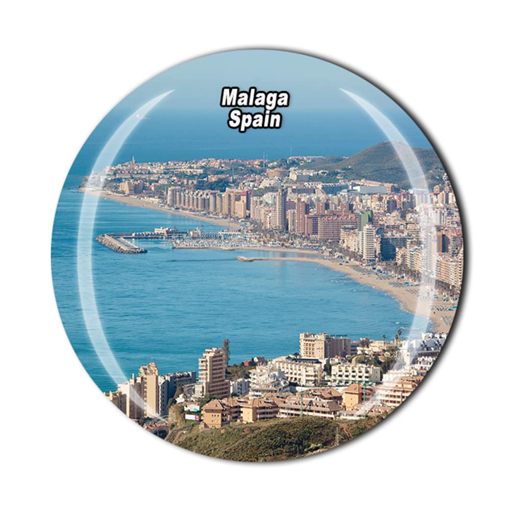 Timefly Malaga Spain Fridge Magnet Crystal Tourist Souvenir Gift Collection Refrigerator Magnetic Sticker