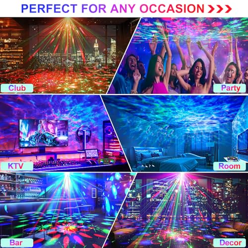 Party Disco Ball, Dj Disco Light Strobe Dance Sound Activated with Remote Control Stage Rave Karaoke Light Ocean Star Projector for Club Dancing Parties KTV Christmas Halloween Birthday Glow Party - image 7