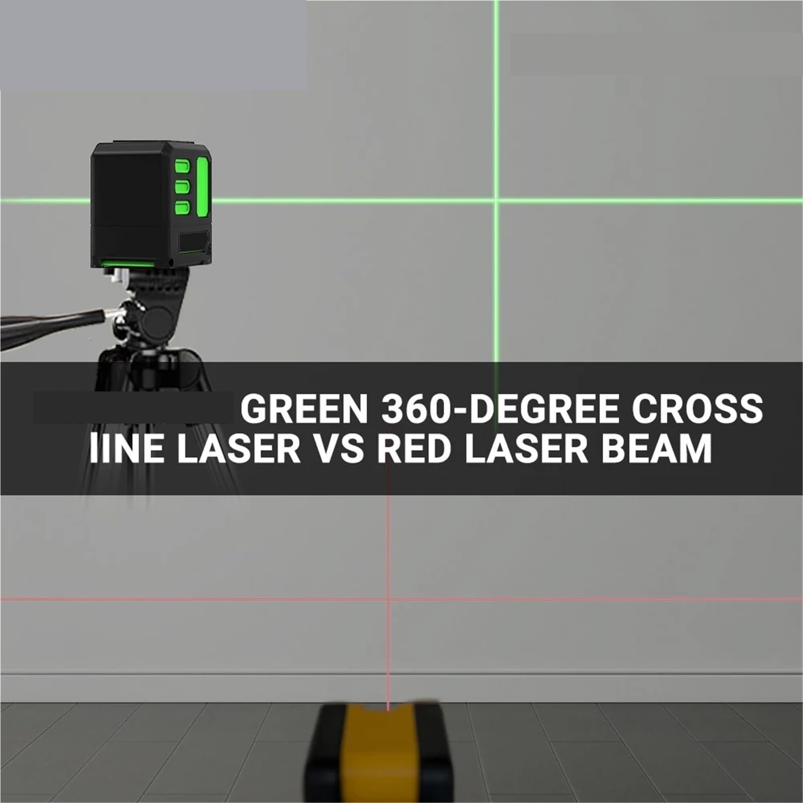 medidor de Distancia láser, Nivel Láser Verde 2 Líneas 10M Autonivelante Horizontal Y Vertical Herramientas De Medición Súper Potentes