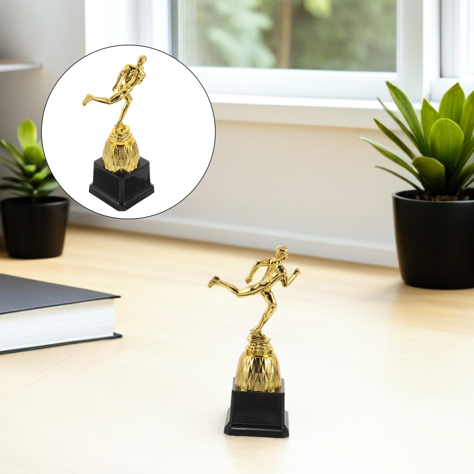 Mipcase Trofeo de Plástico Dorado Grande para Competición Atlética Copa de Premio para Ganador en Prueba Escolar Trofeo de Ceremonia para Eventos Deportivos y Fiestas — view 8