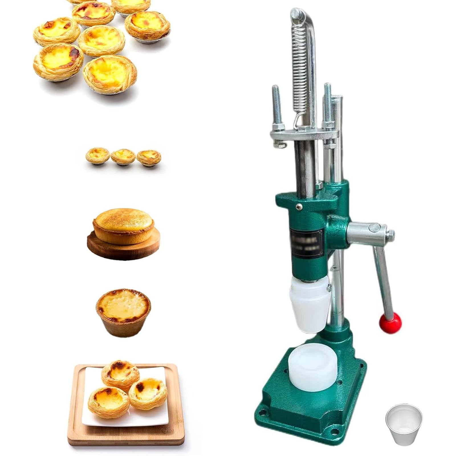 ZHJOPP Manual Custard Tart Shell Molding Tool, Egg Tart Maker with Stable Base, Multiple Sizes, for Baking Pie Shells (B02)