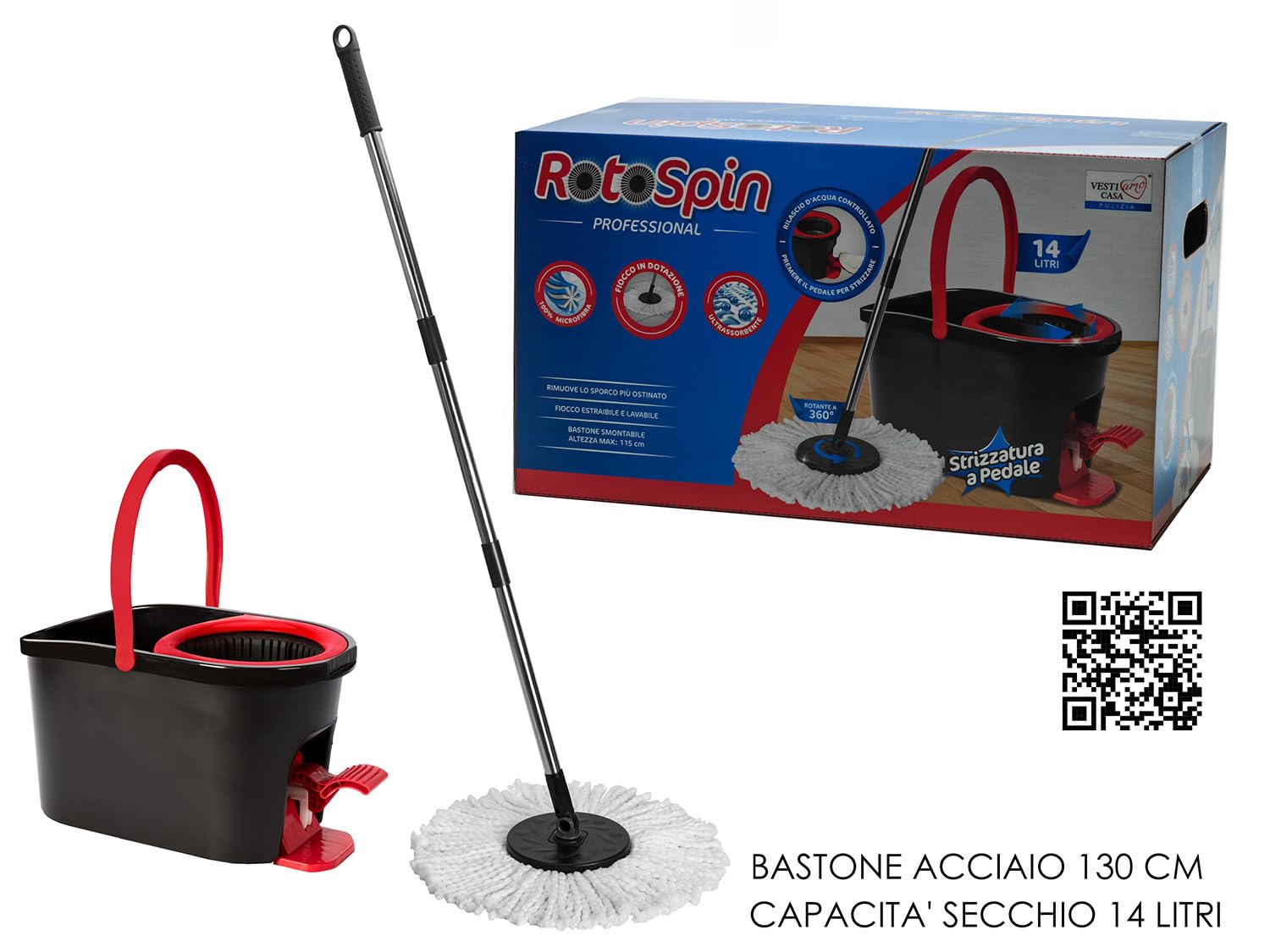 Trapeador Spin 360 Con Cubeta Y 2 Repuestos De Microfibra | Envío Gratis - Foto 3