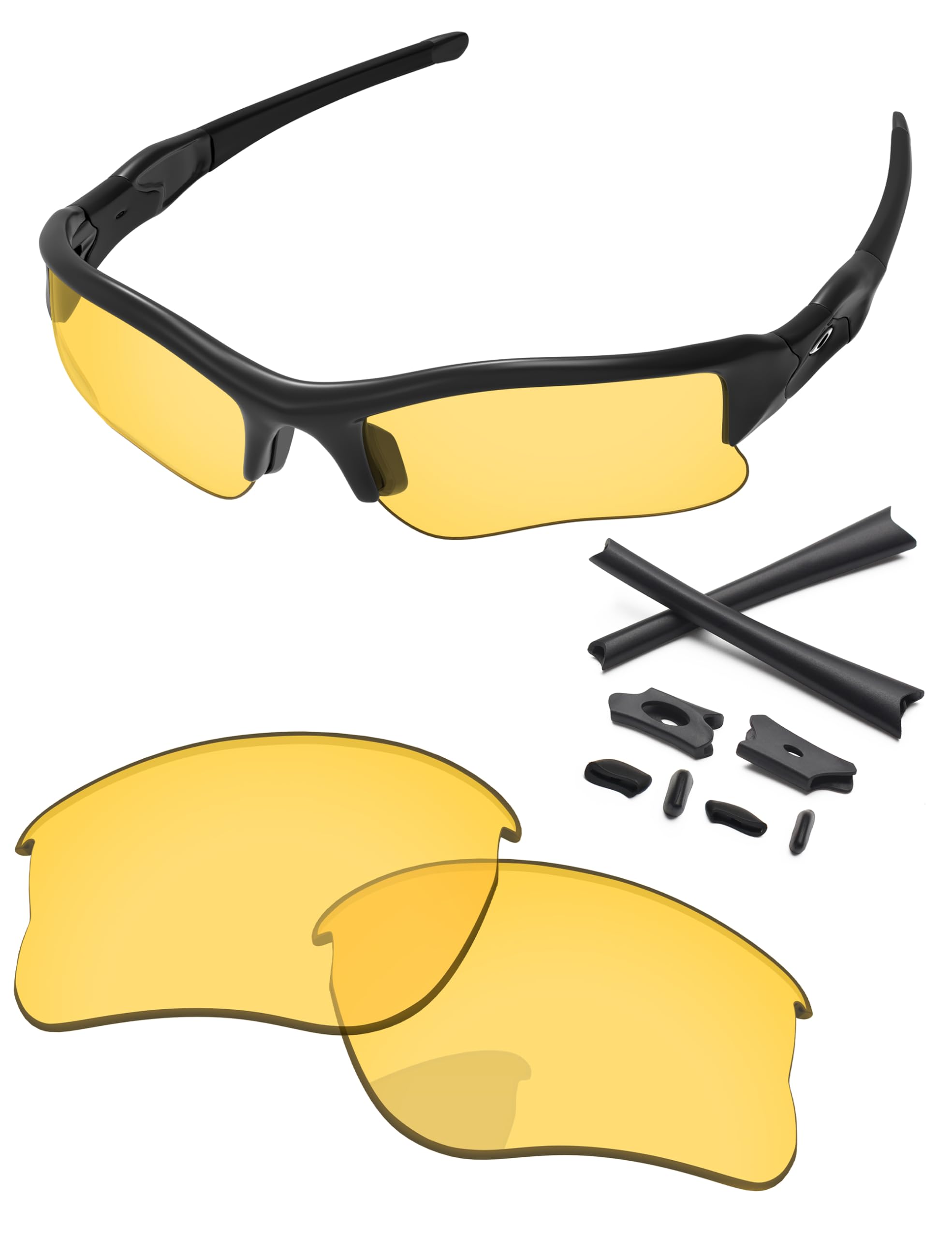 Replacement Lenses Rubber Kits for Oakley Flak Jacket XLJ OO9009 63mm  Sunglass