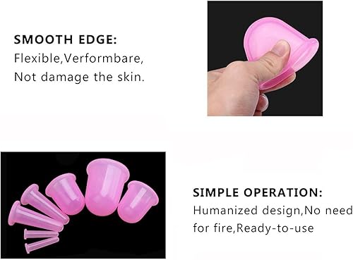 Vista 3 de MAFLY - Juego de terapia de ventosas, 7 piezas de silicona anticelulitis, tazas de masaje con succión al vacío, juegos de ventosas faciales