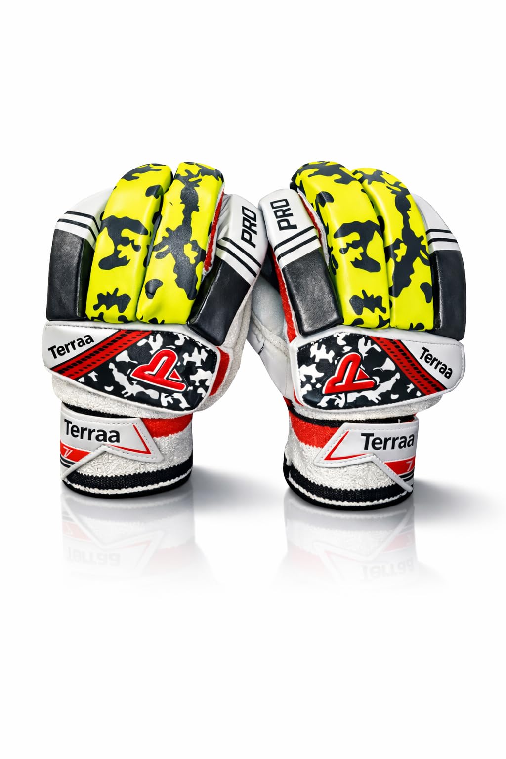 terraa Ultra Pro Cricket Batting Gloves | Premium PU Leather, Reinforced Finger Rolls, Multi-Foam Padding, Ventilated Grip Palm, Double Sweat Band, Flexible Wrist Support (Adult (Mens)) 1