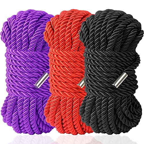 BDSM Shibari Bondage Sex Rope - BDSM Kit Adult Bondage Restraints Set Sex Toys for Women & Couples, 32 Feet 8MM (3 cloors)