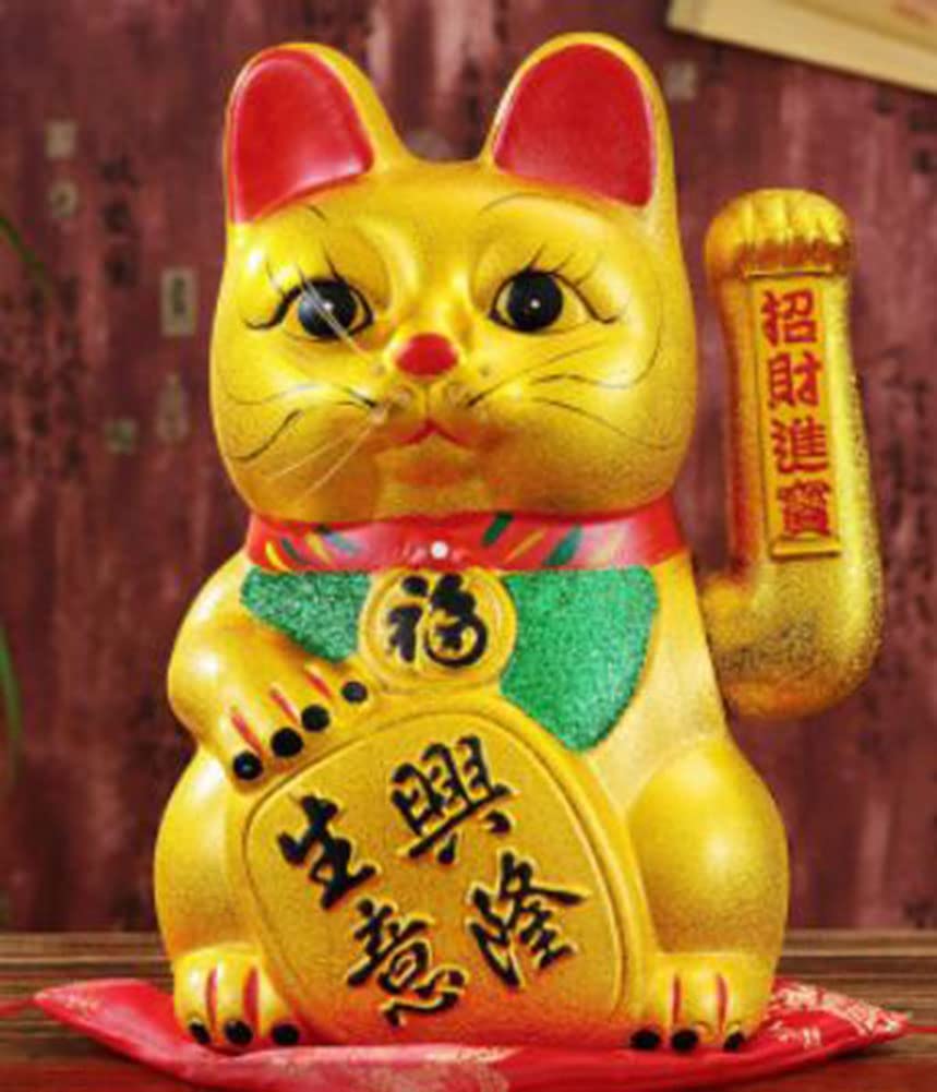 13 "Lucky Waving Cat,Giapponese Porcellana Lucky Cat,Nuovo Store Arredamento per la casa Openingornamenti Agitazione Mani Ceramica Elettrico Lucky Cat 014