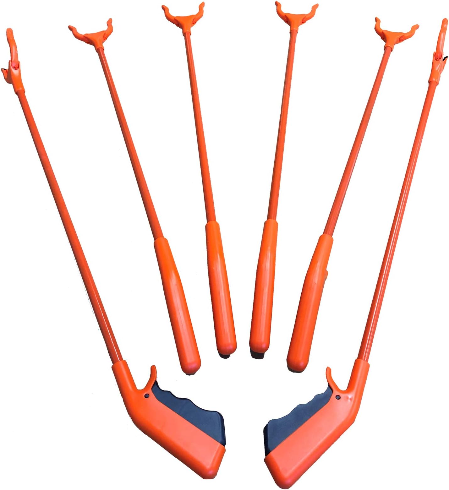 ArcMate Qwik-Pik Economy Trash Pick Up Tool, Outdoor Reacher Grabber Litter Picker, Jaws Open 3.5", Rotates 360 Degrees, for Volunteers, 1 lb. Pick Up Capacity, Orange, 31", 6-Pack (15615)