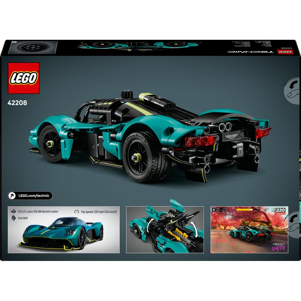 LEGO Technic Aston Martin Valkyrie 42208 | Bolid F1, klocki konstrukcyjne, prezent dla fana motoryzacji, zabawka edukacyjna dla dzieci 9+, 707 elementów