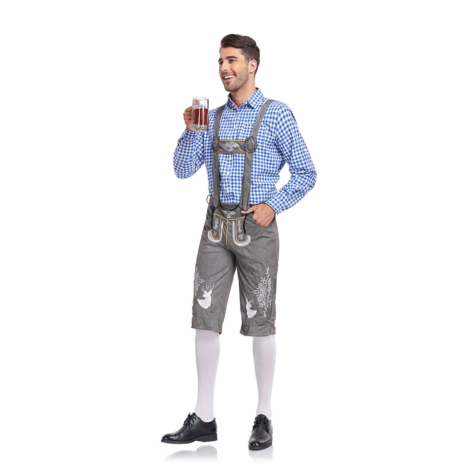 Lederhose Herren Trachtenlederhosen Für Herren Latzhose Tracht Damen Lederhose Kurz Trachtenhose Schwarz Oktoberfest Outfit Lang Trachten Trachtenhemd Weiß Trachtenschuhe Trachtenjacke M