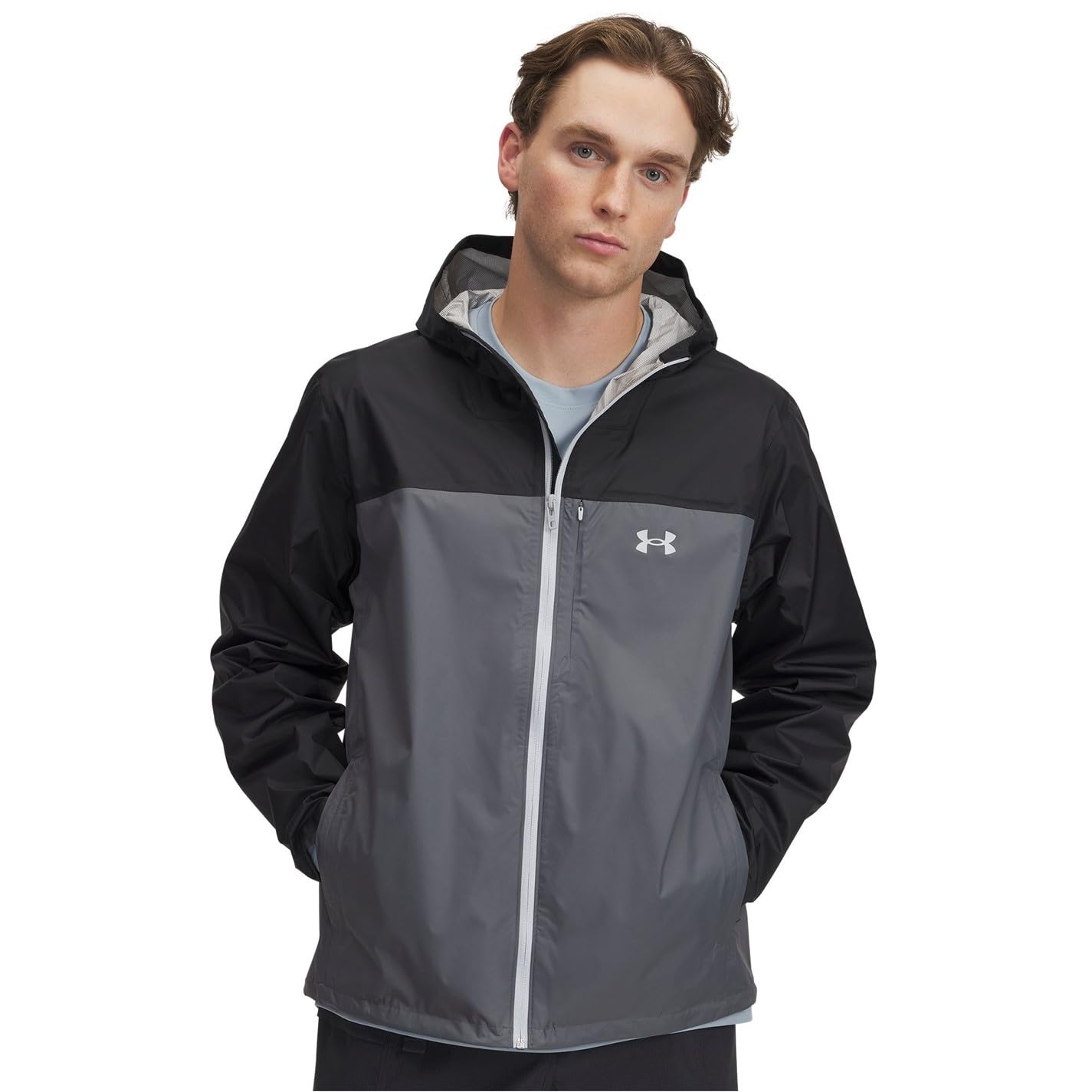 Under Armour Men's Black Cloudstrike Colorblock Jacket Waterproof Xl