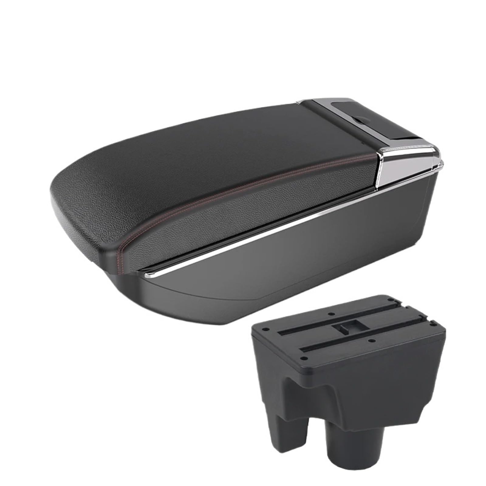 Hguvsjd Armrest Box For Toyota For Aqua For Prius C Armrest Storage Box Dedicated Retrofit Parts Interior Accessories Car Armrests(Black red NO USB)