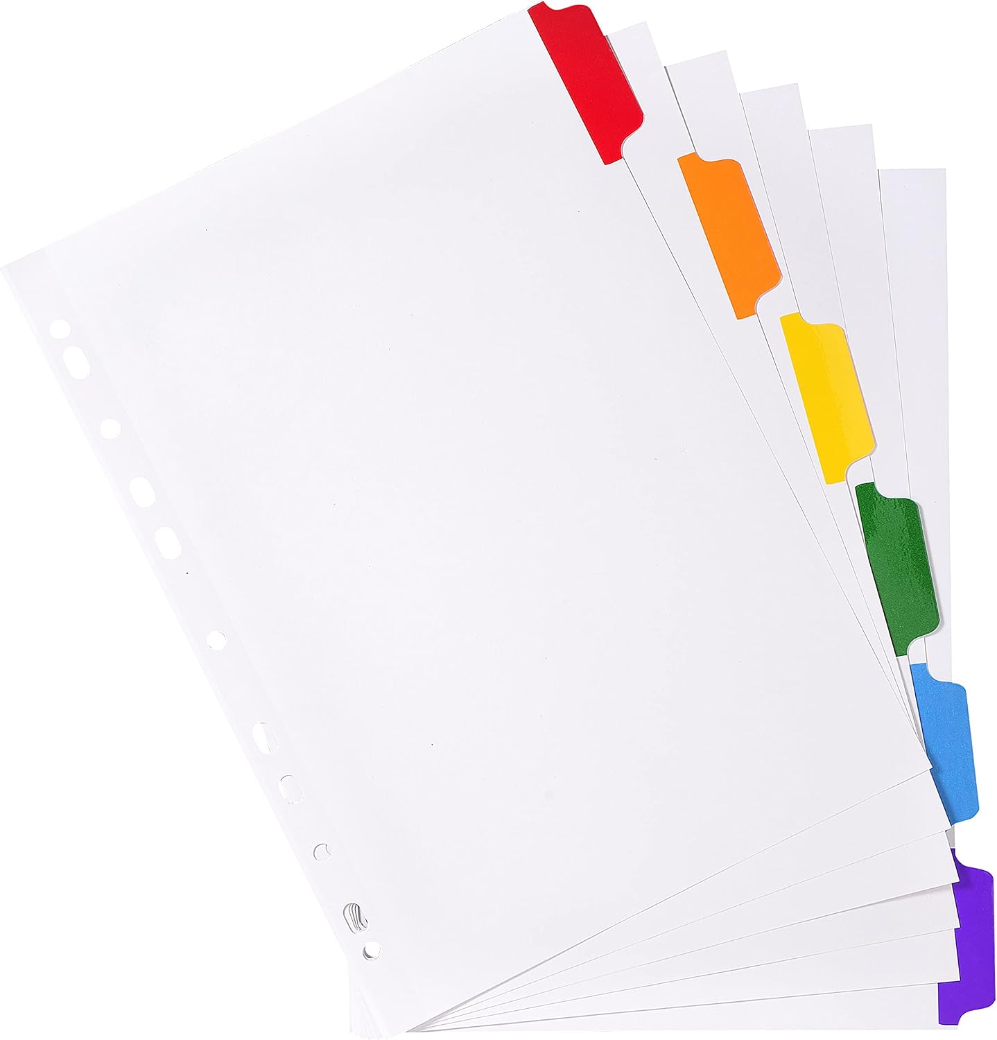 Exacompta Dividers, A4, 160gsm, 6 Part - White with Coloured tabs