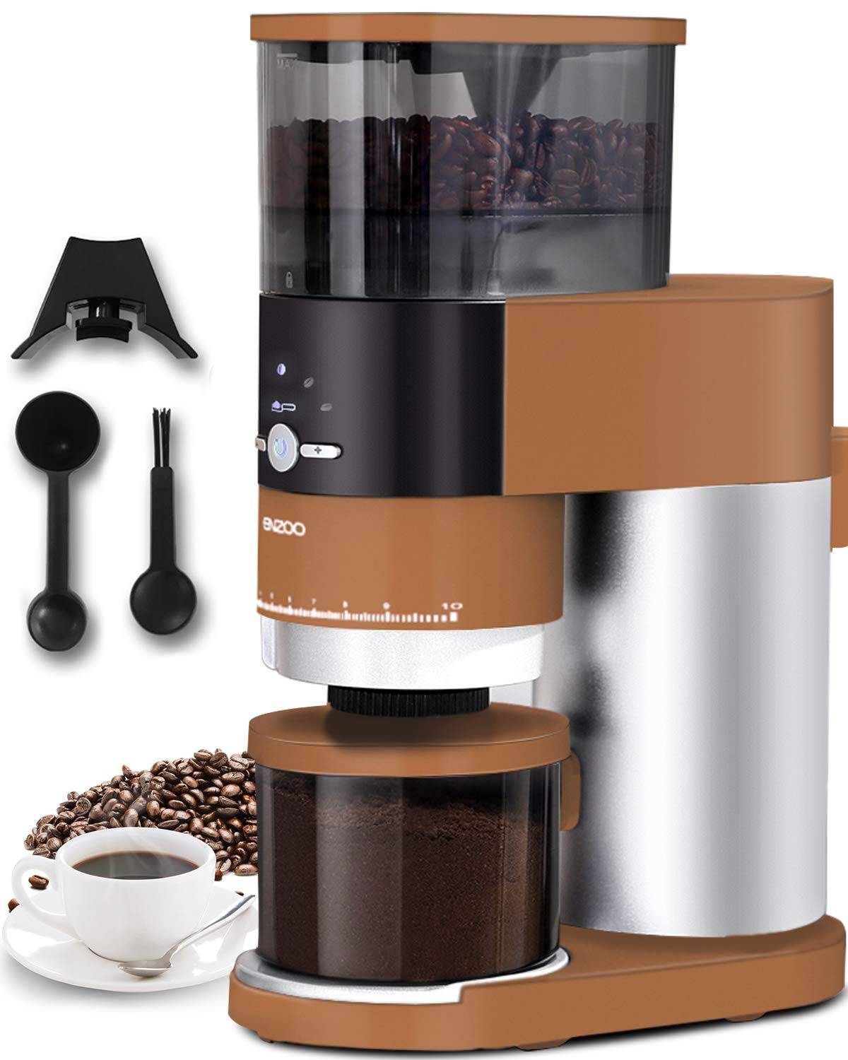 Conical Burr Coffee Grinder, ENZOO Electric Coffee Bean Grinder with Detachable Design for Easy Cleaning, 40 Precise Grind Setting for Espresso, Drip Coffee, French Press and Percolator Coffee
