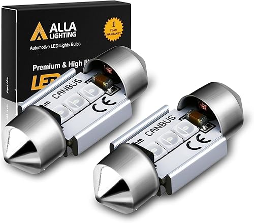 Alla Lighting 1.220 in DE3021 DE3022 7065 CAN-Bus LED Festoon Bulbs, domo interior verde, mapa, maletero, luces de cortesía