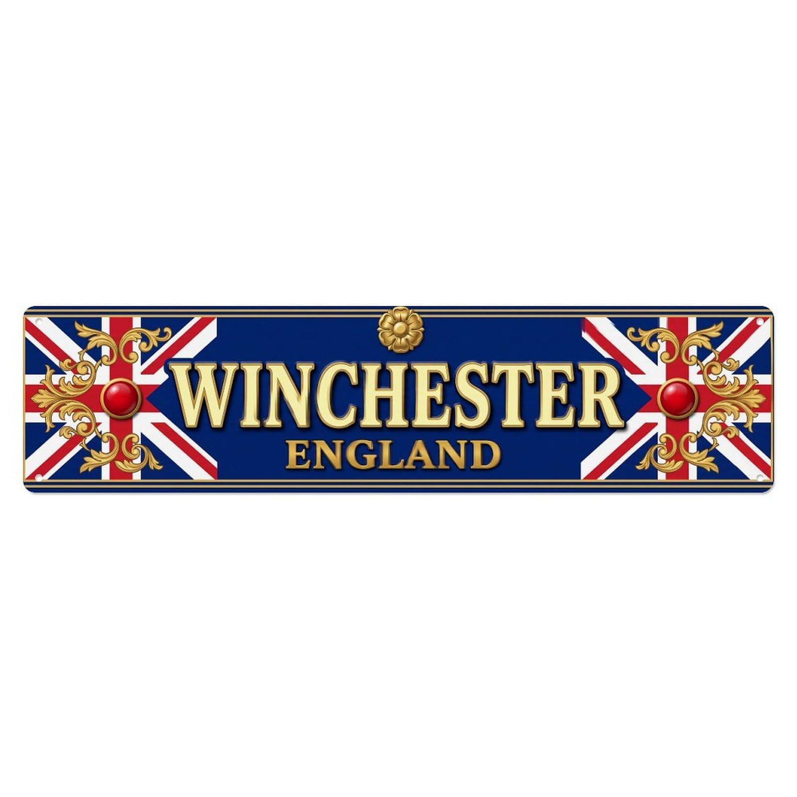 Winchester England Vintage Metal Tin Sign